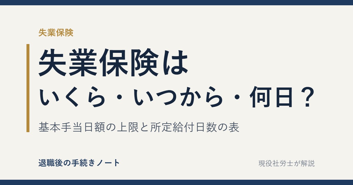 失業保険はいくら・いつから・何日もらえるか